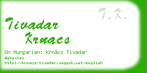 tivadar krnacs business card